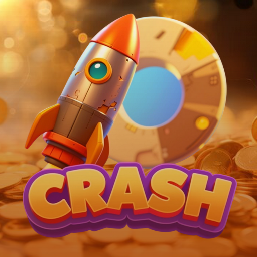 Ícone do jogo Crash, ou 'Jogo do Foguete', com um foguete decolando para simbolizar o multiplicador crescente que o jogador deve parar antes da explosão.