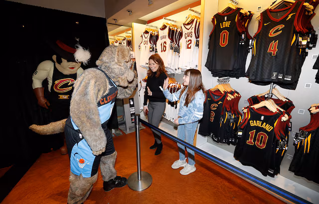 A colorful display of authentic 2026 NBA Playoff gear and jerseys inside the NBA Store Philippines