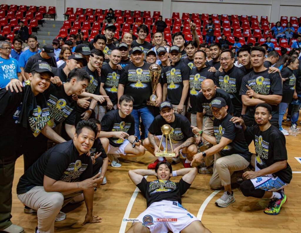 The Abra Weavers MPBL team huddling together after a tough playoff game during their 2024 debut season