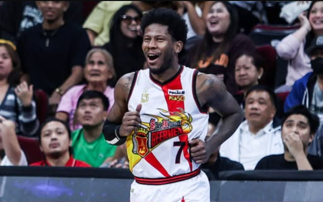 cj-perez-clutch-shot-pba-finals | GGSLOT | Sports & Games News CJ Perez of the San Miguel Beermen celebrating after hitting a crucial fourth-quarter shot against TNT Tropang 5G