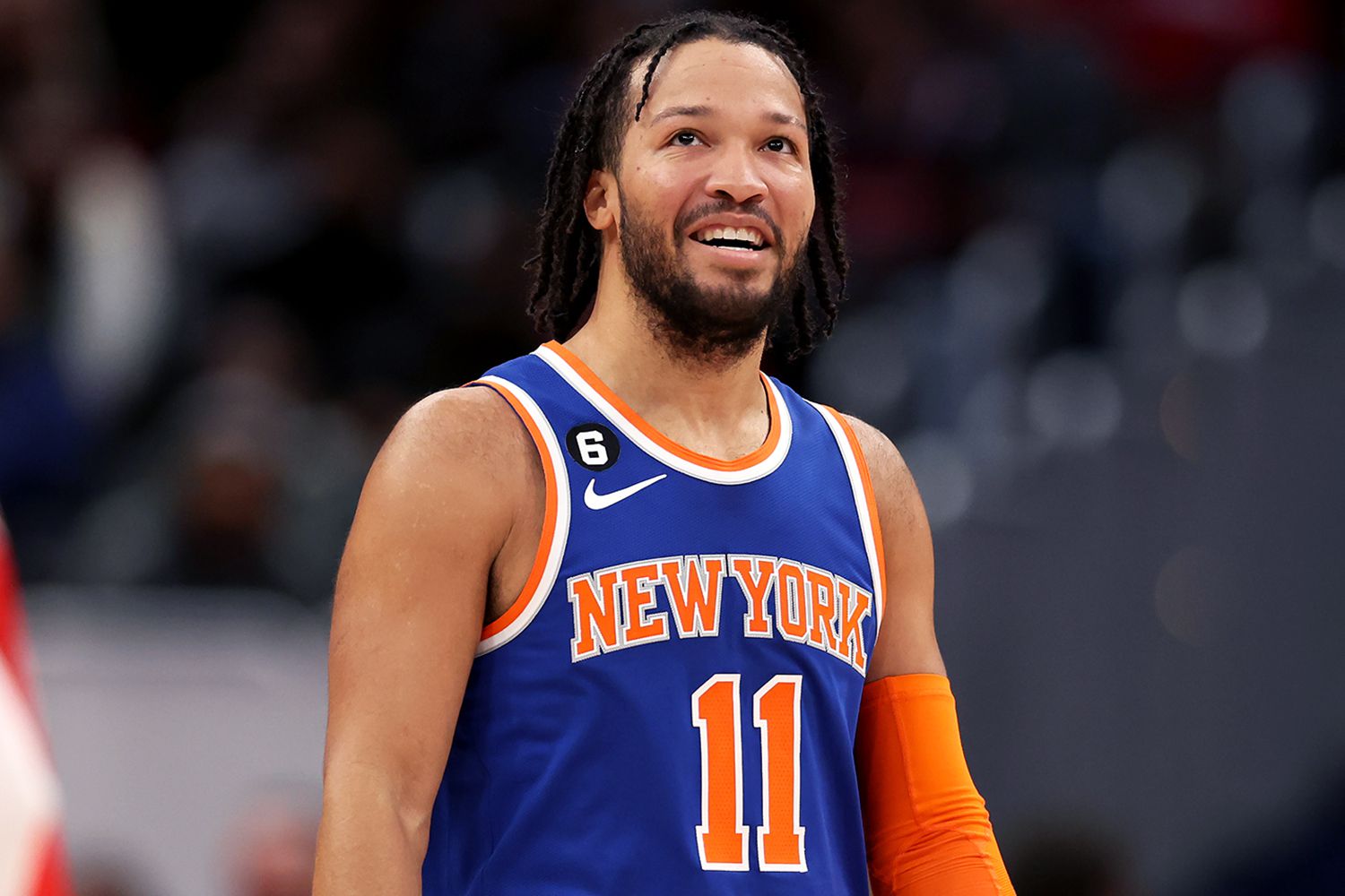 new-york-knicks-nba-finals-value | GGSLOT | Sports & Games News Close-up of Jalen Brunson of the New York Knicks smiling confidently, representing the top choice for current NBA value picks.