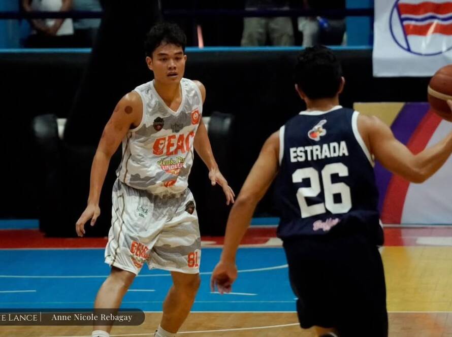 Letran Knights guards implementing a full-court defensive trap during the Filoil EcoOil Preseason Cup.