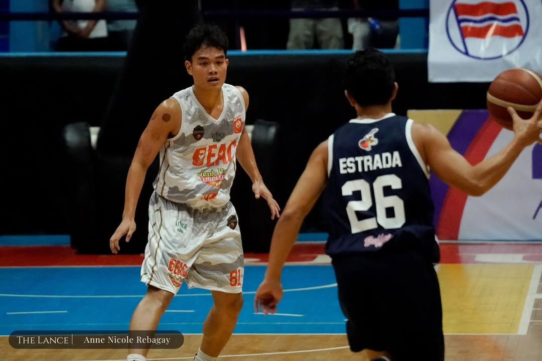 Letran Knights guards implementing a full-court defensive trap during the Filoil EcoOil Preseason Cup.