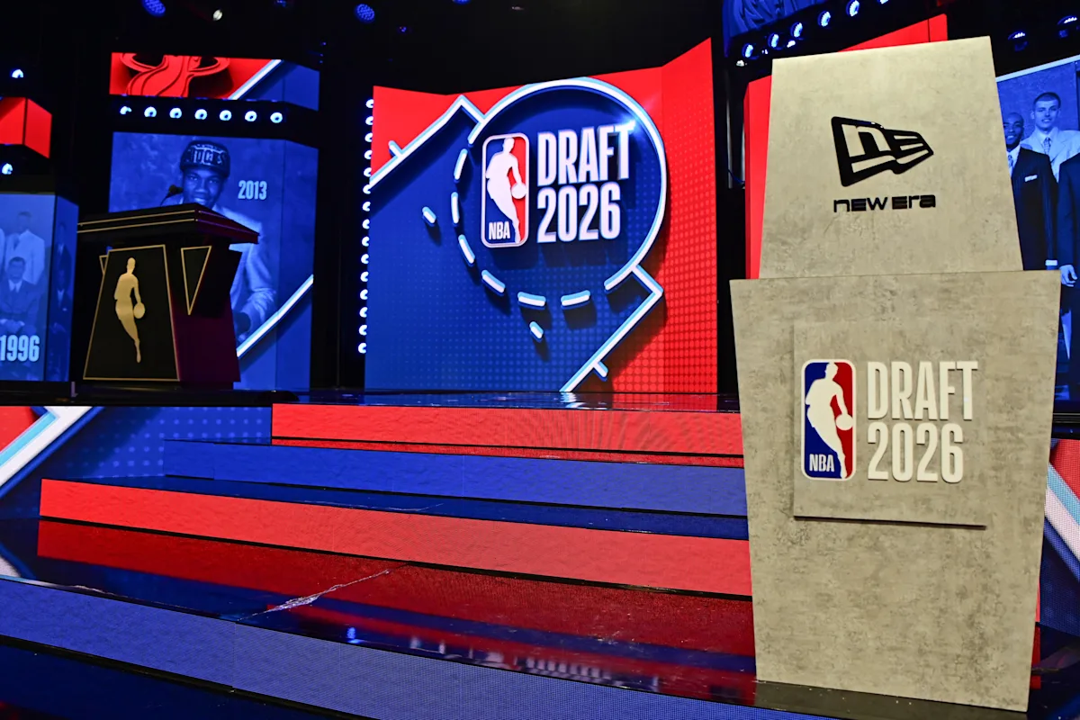 nba-draft-selection-board | GGSLOT | Sports & Games News The official stage setup and draft boards prepared for the 2026 NBA Draft event.