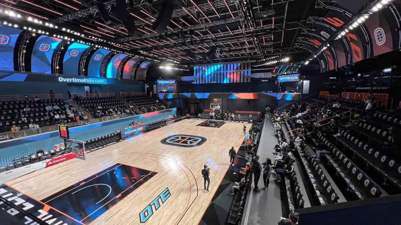 An atmospheric view of an elite professional basketball court during the off-season.