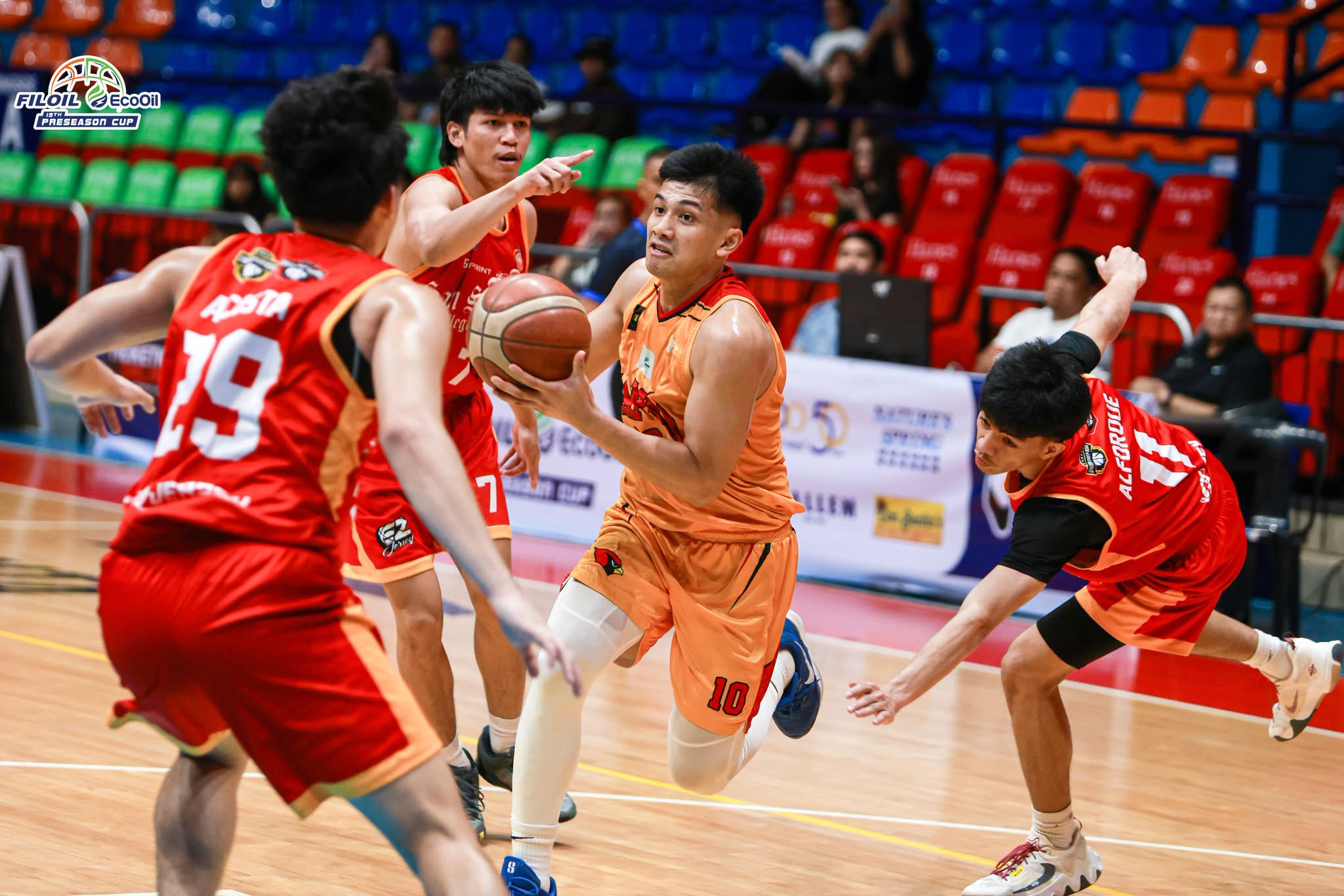 san-beda-red-lions-ncaa-filoil-cup | GGSLOT | Sports & Games News The San Beda Red Lions basketball team competing intensely in the paint during a high-stakes 2026 Filoil Cup tournament game.