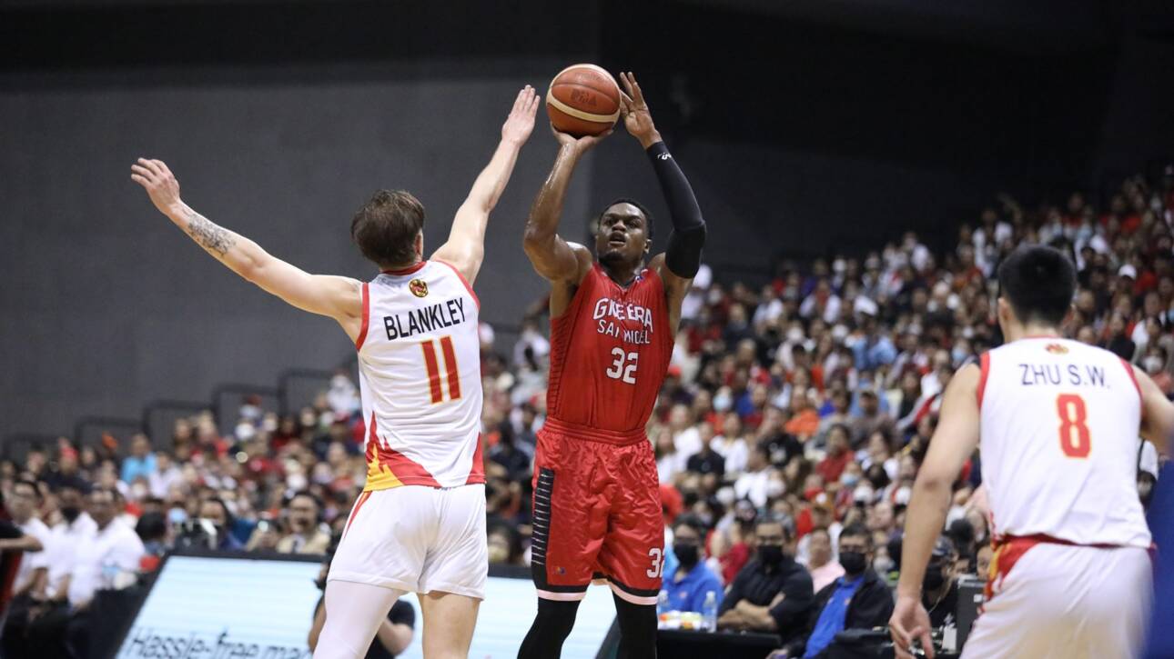 PBA players import being introduced to Filipino basketball fans in arena