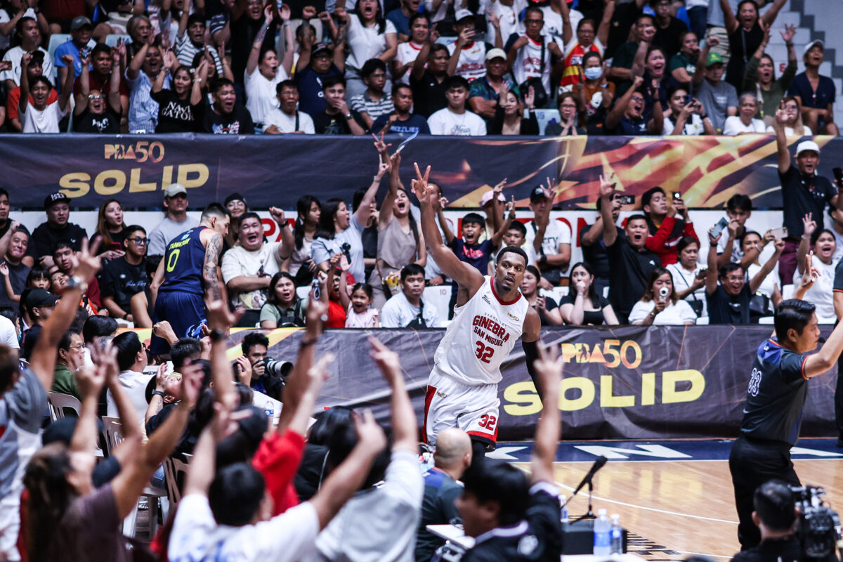 barangay-ginebra-fans-governors-cup-arena | GGSLOT | Sports & Games News Packed arena with Barangay Ginebra fans during a PBA Governors' Cup game night