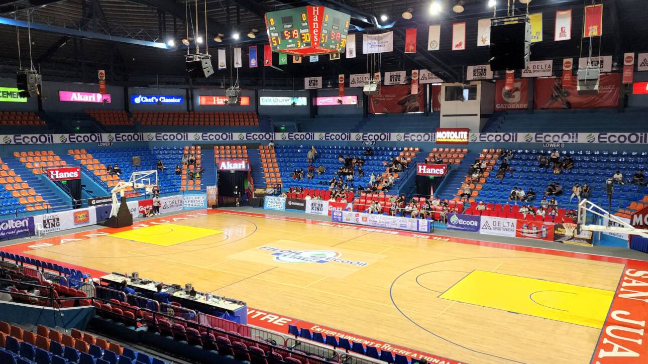 The atmosphere builds inside the Filoil Centre prior to the championship tip-off