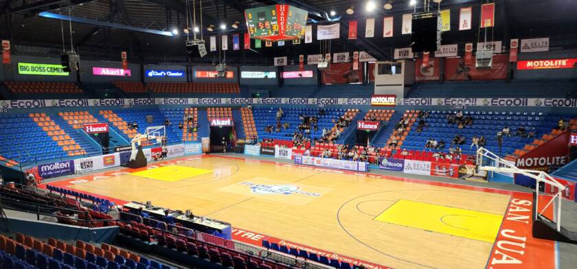 The atmosphere builds inside the Filoil Centre prior to the championship tip-off