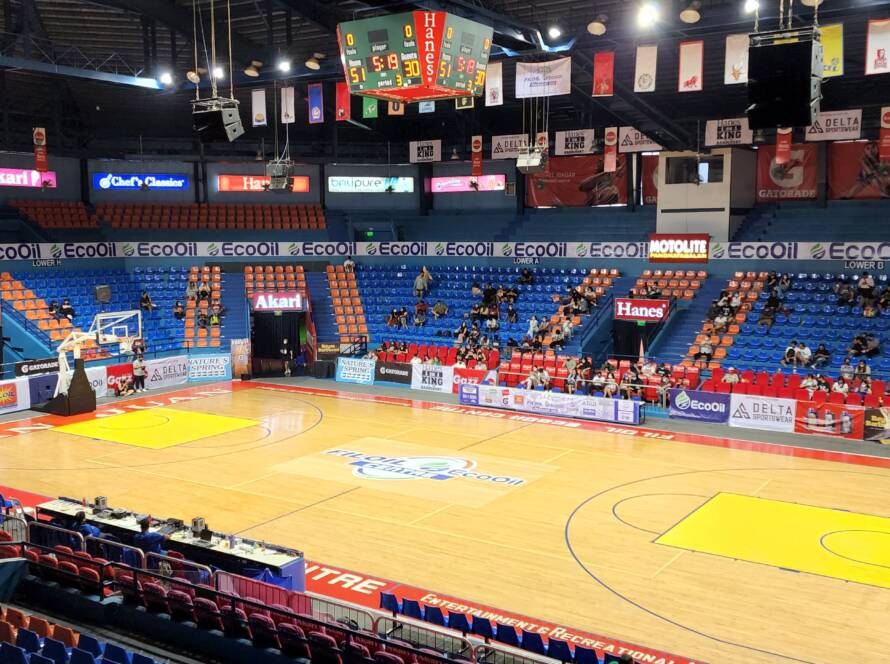 The atmosphere builds inside the Filoil Centre prior to the championship tip-off